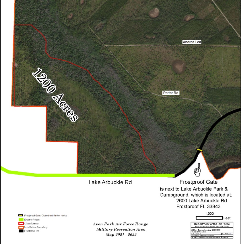 Map of 1200 Acres, MRA unit